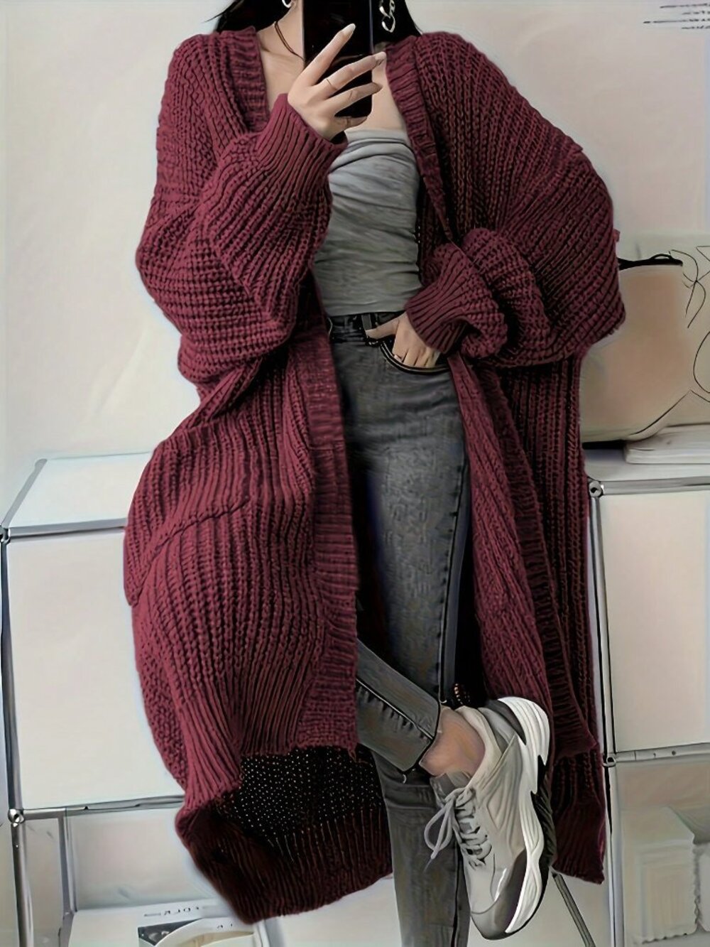 Redwood Casual Women's Knit Long Cardigan Sweater